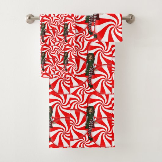 バスルームのタオルがクリスマスを飾る バスタオルセット (インサイチュ)