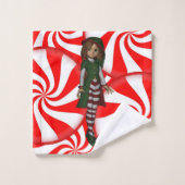 バスルームのタオルがクリスマスを飾る バスタオルセット (ウォッシュタオル)