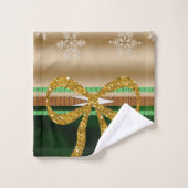 バスルームのタオルがクリスマスを飾る バスタオルセット (ウォッシュタオル)