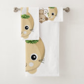 バスルームのタオルがサルのウサギのフルーツをセット バスタオルセット (インサイチュ)