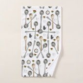 バスルームのタオルがスプーンをセット バスタオルセット (ハンドタオル)