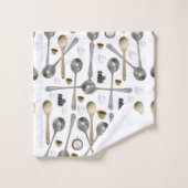 バスルームのタオルがスプーンをセット バスタオルセット (ウォッシュタオル)