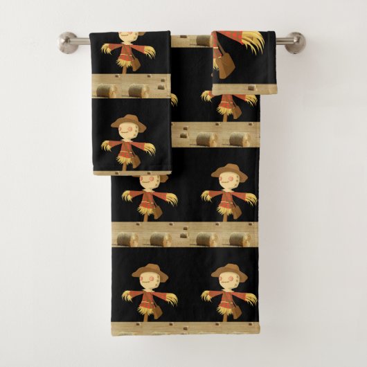 バスルームのタオルがハロウィンを設定する、かかし バスタオルセット (インサイチュ)