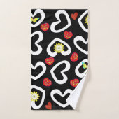 バスルームのタオルがバレンタインデーのハート バスタオルセット (ハンドタオル)