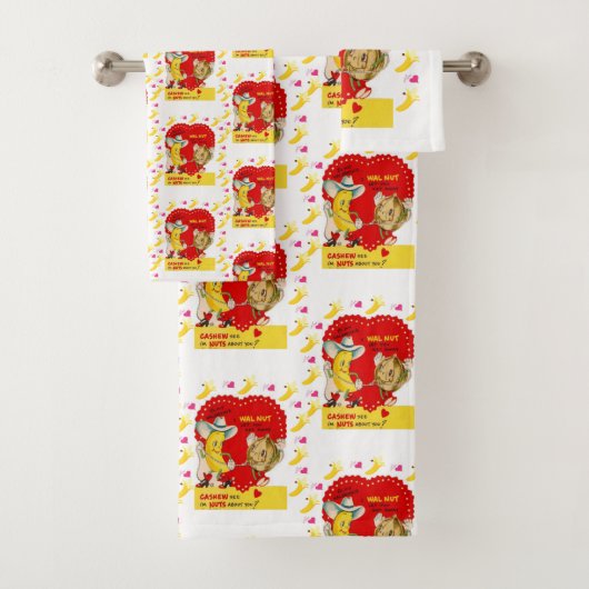 バスルームのタオルがバレンタインデーのヴィンテージ バスタオルセット (インサイチュ)