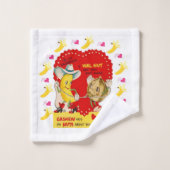 バスルームのタオルがバレンタインデーのヴィンテージ バスタオルセット (ウォッシュタオル)