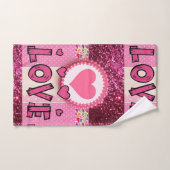 バスルームのタオルがバレンタインデーを設定する、愛 バスタオルセット (ハンドタオル)