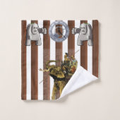 バスルームのタオルがローマ文字 バスタオルセット (ウォッシュタオル)