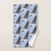 バスルームのタオルが狼を設定 バスタオルセット (ハンドタオル)