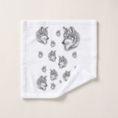 バスルームのタオルが狼を設定 バスタオルセット (ウォッシュタオル)