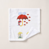 バスルームのタオルが雨を降らせる バスタオルセット (ウォッシュタオル)