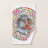 バスルームのタオルでバレンタインデーを飾る天使 バスタオルセット (ハンドタオル)