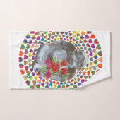 バスルームのタオルでバレンタインデーを飾る天使 バスタオルセット (ハンドタオル)