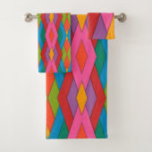 バスルームのタオルで三角形をカラフル設定 バスタオルセット (インサイチュ)