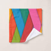 バスルームのタオルで三角形をカラフル設定 バスタオルセット (ウォッシュタオル)