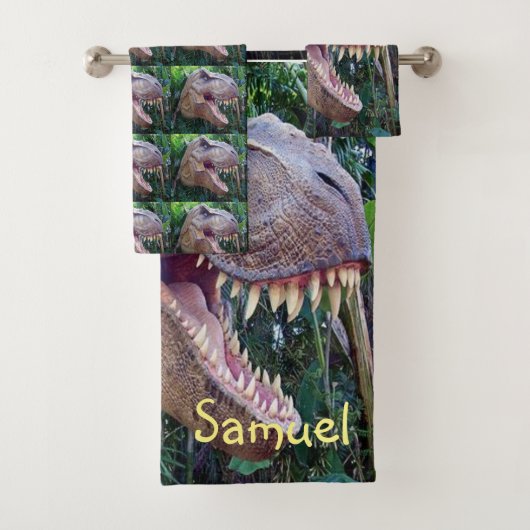 バスルームのタオルで恐竜を設定 バスタオルセット (インサイチュ)