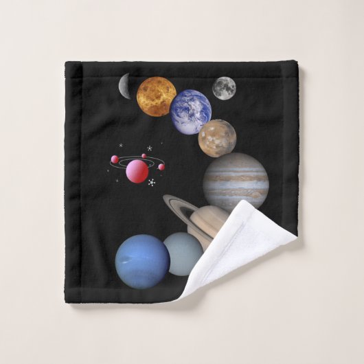 バスルームのタオルで惑星を設定 バスタオルセット (ウォッシュタオル)