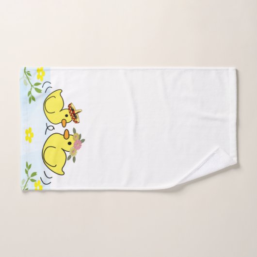 バスルームのタオルはメキシコのバスイエローダックを設定 バスタオルセット (ハンドタオル)