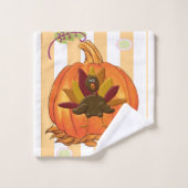 バスルームのタオルセットカボチャのオレンジトルコ バスタオルセット (ウォッシュタオル)