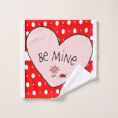 バスルームのタオルセットバレンタインデーXoxoハート バスタオルセット (ウォッシュタオル)