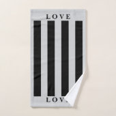 バスルームのタオルセット – Black&Gray バスタオルセット (ハンドタオル)