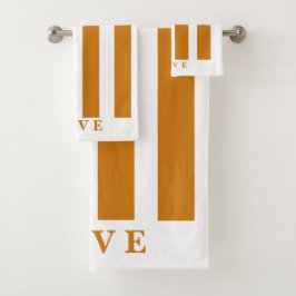 バスルームのタオルセット – Orange&White バスタオルセット