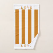 バスルームのタオルセット – Orange&White バスタオルセット (ハンドタオル)