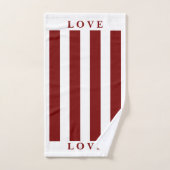 バスルームのタオルセット – Red&White バスタオルセット (ハンドタオル)