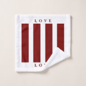 バスルームのタオルセット – Red&White バスタオルセット (ウォッシュタオル)