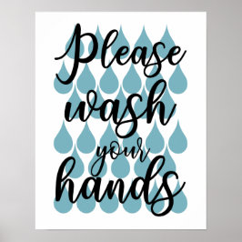 バスルームのポスター、手を洗いなさい ポスター