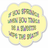 バスルームのユーモアはSweety Wipe Seatieのシール シール (正面)