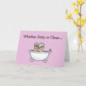 バスルームの男女のカード カード (黄色い花)