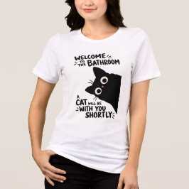 バスルームへようこそ、猫が一緒にいます トライブレンドTシャツ