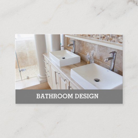 バスルームまたはキッチンデザイナーの通話カード。 名刺 (正面)