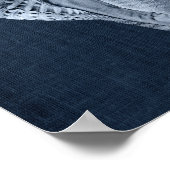 バスルームまたはベッドルーム用のネイビービーチシーシェルデコール ポスター (角)