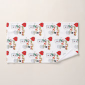 バスルームタオルセットバレンタインデーハート雪だるま バスタオルセット (ハンドタオル)