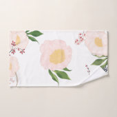 バスルームベビーセットピンクのコスモスオンホワイト バスタオルセット (ハンドタオル)