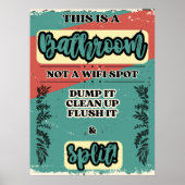 バスルームユーモアのあるのエチケットのサイン ポスター (正面)