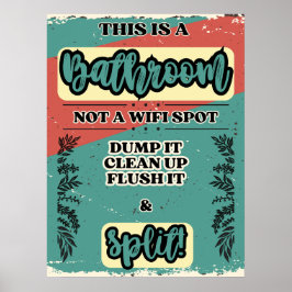 バスルームユーモアのあるのエチケットのサイン ポスター