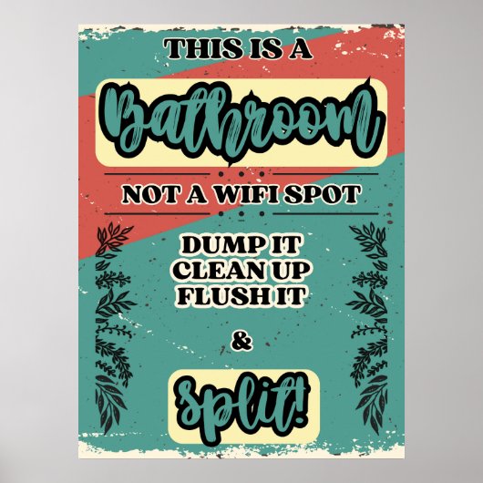 バスルームユーモアのあるのエチケットのサイン ポスター (正面)