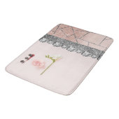 バスルーム内装デザインホームブラックグリッターマーブル バスマット (アングル)