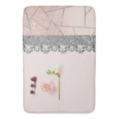 バスルーム内装デザインホームブラックグリッターマーブル バスマット (正面縦)