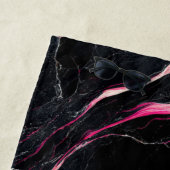 バスルーム内装デザインホームブラックグリッターマーブル ビーチタオル (インサイチュ)