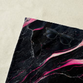 バスルーム内装デザインホームブラックグリッターマーブル ビーチタオル (インサイチュ)