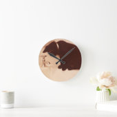 バスルーム唐辛子黒猫 ラウンド壁時計 (ホーム)