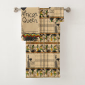 バスルーム用タオルがアフリカの女王を設定 バスタオルセット (インサイチュ)
