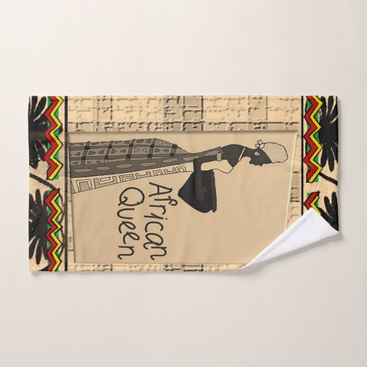 バスルーム用タオルがアフリカの女王を設定 バスタオルセット (ハンドタオル)