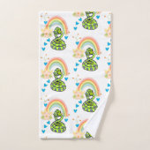 バスルーム用タオルがヘビのレインボーをセットするフローラ バスタオルセット (ハンドタオル)
