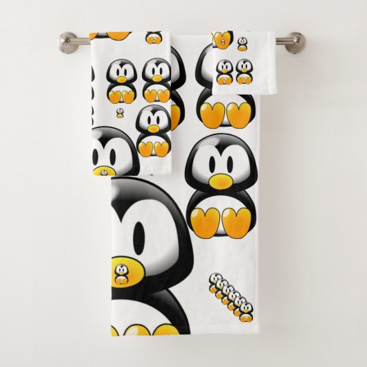 バスルーム用タオルがペンギンをセット バスタオルセット (インサイチュ)