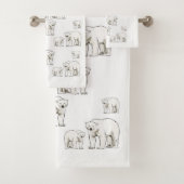 バスルーム用タオルがホッキョクグマをセット バスタオルセット (インサイチュ)